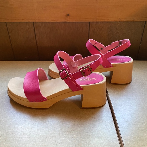 Swedish Hasbeens Pink Gittan Sandal size 38/8 worn once in box - Picture 4 of 9
